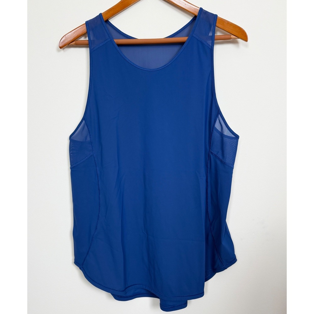 Lululemon Sculpt Tank Top Women Blue Mesh Back Running Workout Activewear